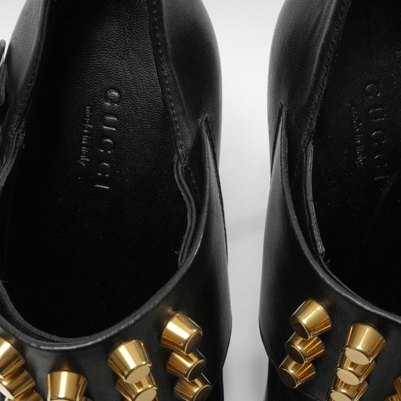 New Authentic Gucci Studded Black Ankle Booties - Picture 5 of 14